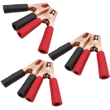 Greluma 3 Pares Abrazaderas para Cable de Puente de batería de 200A,Pinzas de cocodrilo de Alta Resistencia,Refuerzo para Cables de Puente,Abrazaderas para Cargador de batería de automóvil