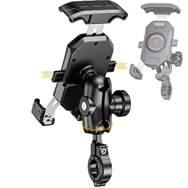 iMESTOU Soporte Antirrobo para Teléfono de Moto con Base Esférica de Aluminio de 1 Pulgada y Rotación de 360º, Universal para Smartphones de 4.0" a 7.0"