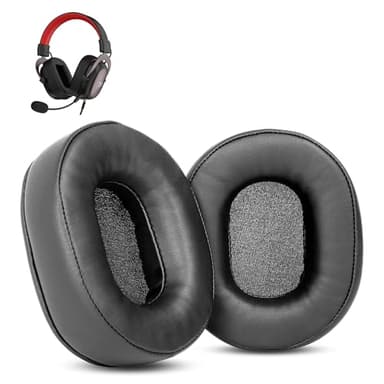 XRHTONG Almohadillas de Repuesto Prime compatibles con Auriculares Redragon H510 Zeus Gaming Almohadillas para Orejas (Cuero de proteína/Espuma con Memoria)