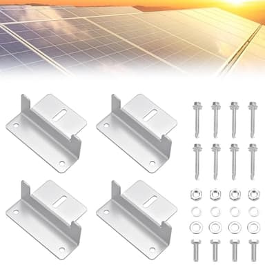 DTYGUIXE Soporte para Paneles Solares, 4 Soportes de Montaje de Panel Solar Soporte para Placa Solar de Aluminio en Forma de Z Soporte para Instalar Placa Solar para Vehículos Barco Balcón Tejado