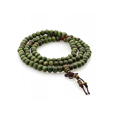 LAMARE – Japa Mala Budista – Madera Verde – Collar/Pulsera de 108 Cuentas para Meditación y Yoga - 8mm.