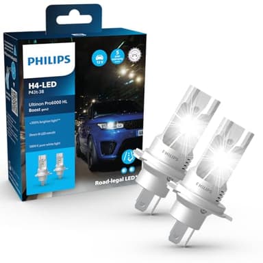 Philips Ultinon Pro6000 Boost gen2 Direct-fit H4-LED lámpara LED homologada*, +300% más brillante**, 5.800K, juego de 2