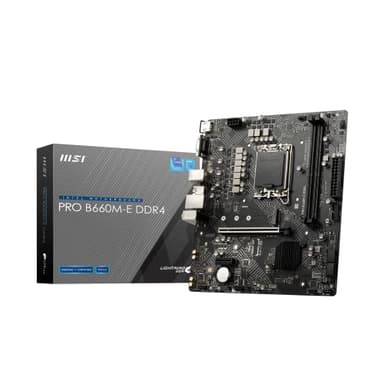 MSI PRO B660M-E DDR4 Placa Base Micro-ATX - Admite Procesadores Intel Core 12th Gen, LGA 1700 - DDR4 Memory Boost 4600+MHz/OC, Ranura PCIe 4.0 x16, 1 Ranura M.2 Gen3, Intel 1G LAN