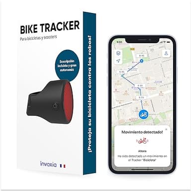 Invoxia Bike Tracker, Localizador GPS Antirrobo para Bicicleta, Negro, Suscripción de 3 años Incluida