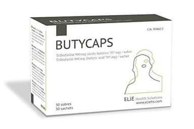 Butycaps - Complemento alimenticio intestinal a base de Tributirina, Butirato - 30 Sobres)