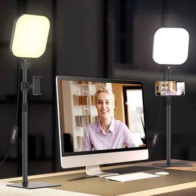 Mojimdo Video Conferencia de Iluminación, 180 LED Webcam Luz con 3 Colores y 5 Brillos para la grabación de vídeo, Zoom de luz con Soporte de teléfono para el Ordenador portátil de reuniones en línea