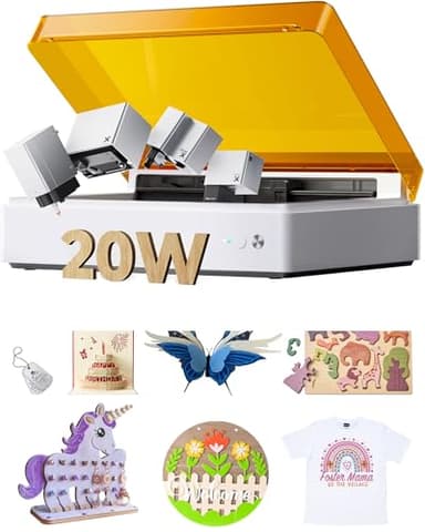 xTool M1 Ultra 4 en 1: Grabadora Láser 20W, Impresión Inkjet, Corte con Cuchilla, Dibujo con Bolígrafo, Compatible con 1000+ Materiales, Todo en Uno para DIY, Pequeños Negocios y Manualidades en Casa