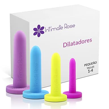 Pequeño Paquete de 4 Dilatadores Intimate Rose de Silicona para Mujeres y Hombres, Tamaños 1-4