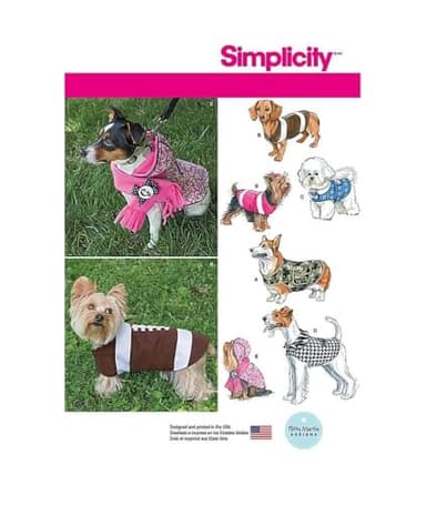 Simplicity 1239 Tamaño un patrón de Costura para Abrigos de Perro en 3 tamaños, Multicolor