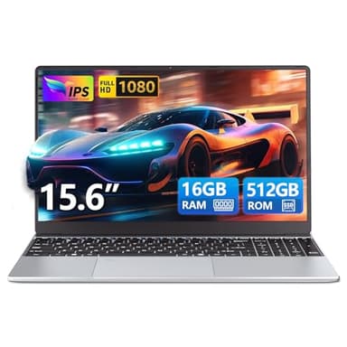Ordenador Portátil 15,6 pulgadas, 16 GB de RAM 512 GB de SSD CPU Celeron N5095 PC Portatil, 1920 x 1080 FHD Touch ID WiFi doble banda Win11 Pro Laptop, teclado retroiluminado de tamaño completo