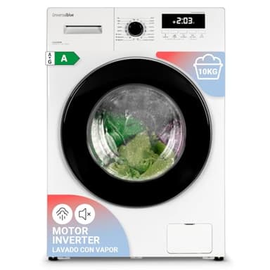 UNIVERSALBLUE Lavadora 10kg con Display Motor Inverter Silencioso | Bajo Consumo Clase A | 16 Programas De Lavado | 1400rpm | ECO | ENVÍO Y SUBIDA A PLANTA INCLUIDO