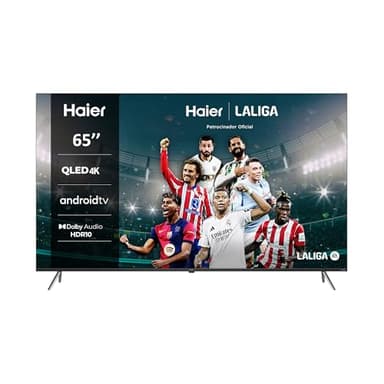Haier QLED 4K UHD H65K705UG, 65", Smart TV, Android 11, Dolby Audio, HDR 10, Control Remoto Inteligente, Google Assistant, Bluetooth 5.1, DBX TV, HDMI 2.1 x 4, Sin Marcos, 2024