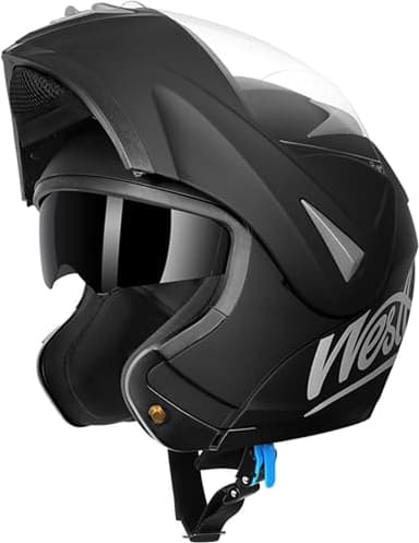 Westt Casco de Moto con certificación ECE 22.06 Casco Modular para Mujer y Hombre Casco Integral con Doble Visor para‌ Chopper, ciclomotor Scooter, Tallas S-XL