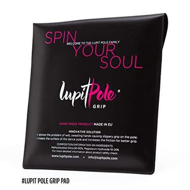 LUPIT POLE Dance Grip – Almohadilla de polvo de adherencia media para una fuerte sujeción en la barra de baile – 12 x 12 cm doble lado para barra y manos – muy duradero en la aplicación