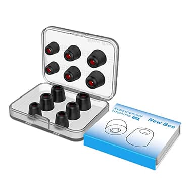 New bee - Almohadillas de repuesto para auriculares de repuesto, 12 piezas con funda de espuma viscoelástica de 4,5 mm a 6,3 mm, para Jaybird, Beats, Sony, Nexus, LG (nuevo S/M/L)