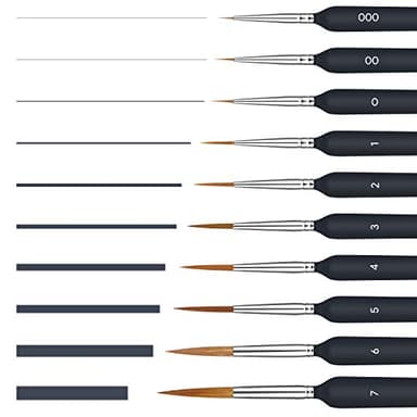 Pinceles Pintura Acrilica, 10 Piezas, Juego Profesional de Detalle Fino Acrilico para Artistas, Óleo, Acuarela, Miniatura, Modelo, Pintura Facial, manicura, Principiantes