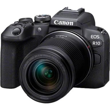 CANON EOS R10 Cámara Mirrorless + Objetivo RF-S 18-150 mm F4.5-6.3 IS STM, Cámara Evil APS-C (24,2 MP) -4 EV, Vídeo 4K 60 fps, Dual Pixel CMOS AF II, Pantalla Táctil de Ángulo Variable, Negro