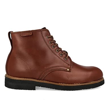 PAYMA - Botas Rústicas Hombre de Piel tipo Chukka. Zapato Botín Safari Pisamierdas de Cuero Casual Trabajo, Campo y Jardinería. Cierre Cordones. Suela de Goma. Color: Bota Marrón, Talla: EU 42