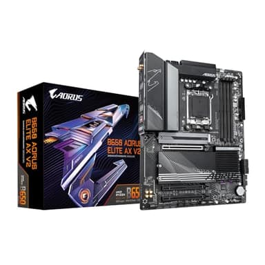 GIGABYTE B650 AORUS Elite AX V2 Placa Base - AMD Ryzen Serie 9000, VRM de 12+2+2 Fases, hasta 8000 MHz DDR5 (OC), 1xPCIe 5.0 + 2xPCIe 4.0 M.2, LAN 2,5 GbE, WiFi 6E, USB 3.2 Gen 2