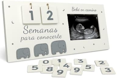 Regalos para embarazadas. Marco portafotos ecografia bebe calendario, regalos embarazadas originales, madre primeriza, anunciar embarazo abuelos, futuro papá, futura mamá, sorpresa embarazada