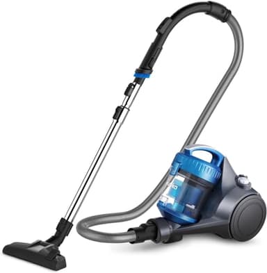 Eureka WhirlWind Aspiradora Sin Bolsa, Aspiradora con Cable Potente y Liviana para Alfombras, Pisos Duros, Pelo de Mascotas y Polvo, Azul