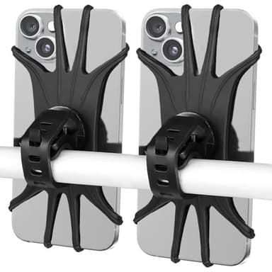 VOVIGGOL Soporte Movil Bicicleta 2 Piezas, 360° Rotación Soporte Movil Moto Bici, Anti Vibración Porta Telefono Motocicleta Compatible con iPhone 15/14/13/12/11 Pro MAX y Otro 4.5-7.0 Móvil