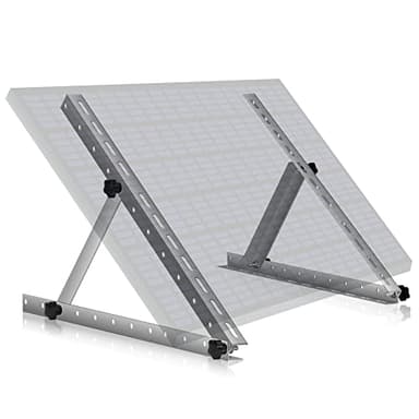 Zelsius Soporte para Panel Solar Universal | Soportes para Paneles Solares con Ángulo Ajustable de 0 a 90° | 56 x 3,5 x 3-56 cm | Montaje para Paneles Solares | Soporte Ajustable de Solar Panel