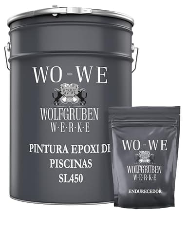 WO-WE Pintura de Resina Epoxi para Piscinas - Revestimiento Duradero para Cemento y Baldosas SL450 Blanco puro - 10Kg