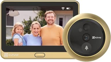 EZVIZ Mirilla Digital de Puerta con Pantalla LCD de 4.3'' Cámara Video Timbre Inalámbrico Monitor con Batería Recargable de 4600 mAh, Detección de Movimiento PIR, Audio Bidireccional, DP2C Dorado
