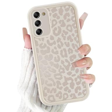 ZhuoFan Funda para Samsung Galaxy S23 5G 6,1”, Aesthetic Leopardo Dibujos Carcasa Blanco Mate Case Ultra Suave Delgada Silicona Antigolpes Antiarañazos TPU Bumper Protectora Cover, 07