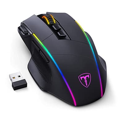 3 Wireless - Ratón para Gaming, Tri-Mode 2.4G/USB-C/Bluetooth Mouse hasta 10000DPI, Chroma RGB retroiluminado, Ratón ergonómico con 8 Botones programables, Memoria incorporada, PC, Mac Gamer