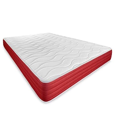 DUÉRMETE ONLINE Colchón Viscoelástico Lite Reversible, Firme y Confortable, Muy Transpirable, Cara Invierno / Verano, Blanco, 90 x 190 cm