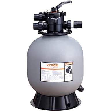 VEVOR Filtro de Arena, 19 Pulgadas, caudal de hasta 45 GPM, Sistema de Filtro de Arena para Piscina sobre el Suelo con válvula multipuerto de 7 vías, Filtro, retrolavado, Enjuague, recirculación