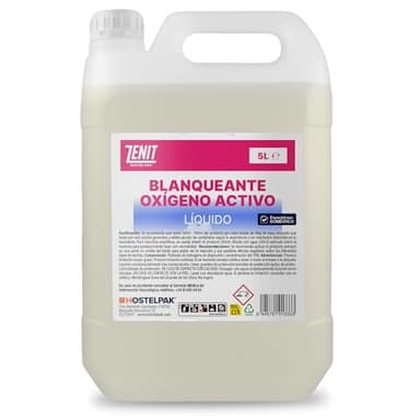 Hostelpak | 5 l | Oxígeno activo líquido Uso doméstico | Blanqueante de ropa | oxigeno activo limpieza