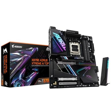 GIGABYTE X870E AORUS Xtreme AI Top Placa Base - Compatible con procesadores AMD Ryzen Serie 9000, VRM de 18+2+2 Fases, hasta 8800 MHz DDR5 (OC), 1xPCIe 5.0 M.2 + 3xPCIe 4.0 M.2, WI-FI 7, USB 4