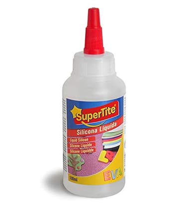 SUPERTITE Silicona Liquida Botella 100 ml. Uso Escolar/Oficina. No Toxica Con Aplicador y Tapón