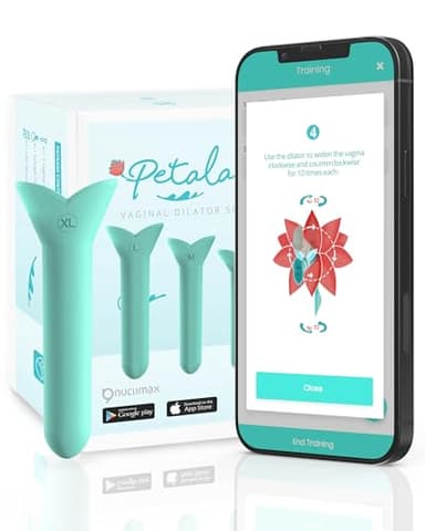 Dilatadores de Silicona - Músculos del Suelo Pélvico - Entrenador para Mujer con Aplicación para Smartphone - Kit de 5 piezas