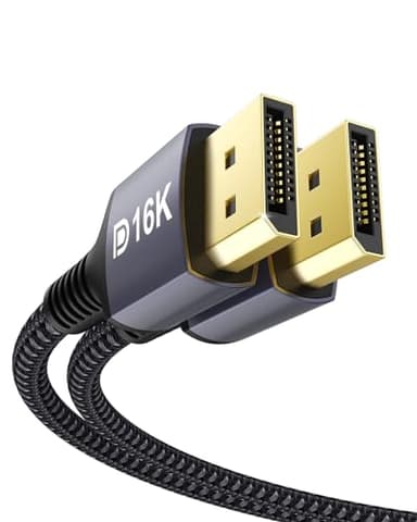 Stouchi Cable DisplayPort 2.1 4M DP2.1/2.0 [16K @60Hz,10K@60Hz, 8K@120Hz,4K@240Hz 165Hz 144Hz] Soporta 80Gbps HDR DSC1.2a FreeSync G-Sync Display Port 2.1 Cable para monitor de juegos