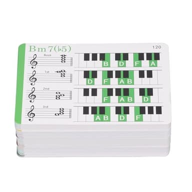 Acordes de Piano Aptos para Principiantes, 100 Tarjetas Flash Codificadas por Colores con Material de Placa de Cobre para Aprender