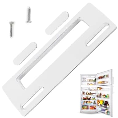 CHEFZOCO Tirador puerta Frigorífico universal, Mango frigorífico, Asa Nevera, Incluye 2 placas protectoras, incluye tornillos, Distancia entre tornillos de 9.5 a 17 cm, Apto para Todas las Marcas