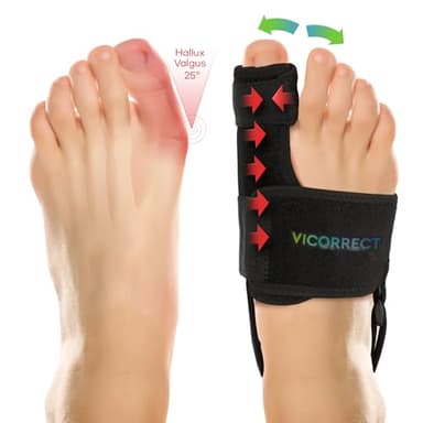 Corrector de juanete para mujeres y hombres: Férula ortopédica para juanete - Enderezador de dedo gordo - Corrección de hallux valgus no quirúrgica para apoyo día/noche (2 piezas)