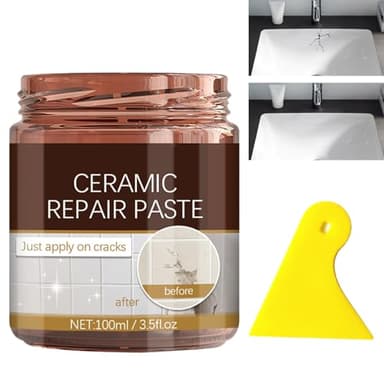 Pasta De Reparación De Baldosas Cerámicas,Equipo De Reparación De Grietas De Porcelana,Pasta de Reparación para Azulejos De Cerámica,Pasta Reparación de Grietas de Bañera,Kit Reparacion Baldosas