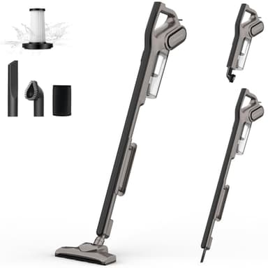 Deerma DX700S Aspiradora con Cable 2 en 1, 15KPa, Filtro HEPA Lavable, Rotación de 180°, Ligera y Sin Bolsa, Ideal para Suelos Duros, Pelo de Mascotas y Coches