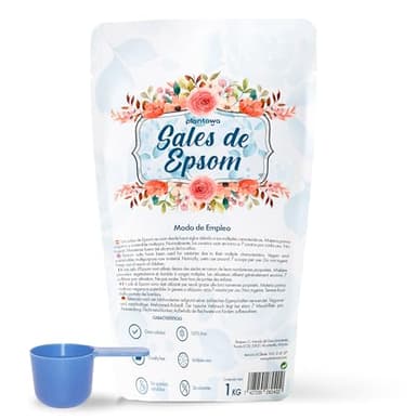 Plantawa Sales de Epsom 1KG | Sal de Baño Concentrado de Magnesio Puro | Sales 100% Naturales para Baño Relajante y Mejora el Sueño. Sales para Pieles Sensibles y Piel Atopica. Relajación Muscular