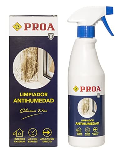 LIMPIADOR ANTIHUMEDAD 500ML -Limpiador de Moho para Paredes, Azulejos, Juntas de Silicona para la Ducha, Cocina y Baño entre otros. PROA.