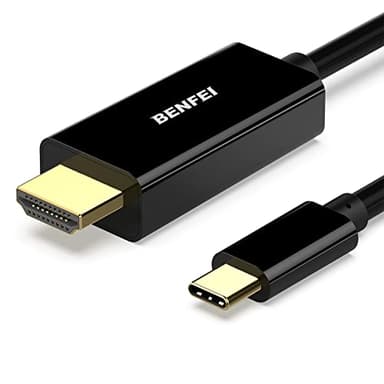 BENFEI Cable USB C (Thunderbolt 3) a HDMI 4K, Cable 1.8M USB-C a HDMI Chapado en Oro (Solo Compacto con Dispositivos USB C Que admiten el Modo DisplayPort Alt)
