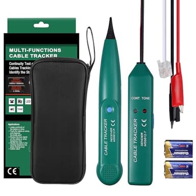 CJBIN Probador de Cable, Multifuncional Probador de Circuitos, Rastreador Cables, Tester de Cables Red, Buscador y Comprobador Cables, Líneas Telefónicas Comprobador
