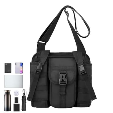 Genérico Shoulder Bag for Men, Multifunctional Sling Backpacks, Travel Sling Bags, Outdoor Backpack, Men’s Backpack for Riding, Traveling, Daily Use, 28x23x7 cm, Oxford Cloth Polyester
