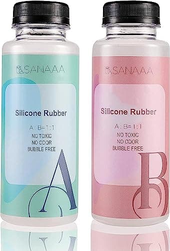 SANAAA Kit de fabricación de moldes de silicona，caucho de silicona líquido translúcido para moldes de resina, moldes de silicona, fabricación manual (500g)