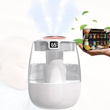 Humidificador bebes mocos y tos,humidificador silencioso,humidificador niños,capacidad (2,5 L),humidificador bebes aceites esenciales,ultrasónico,con luz nocturna,regalo 12 aceites humificador bio